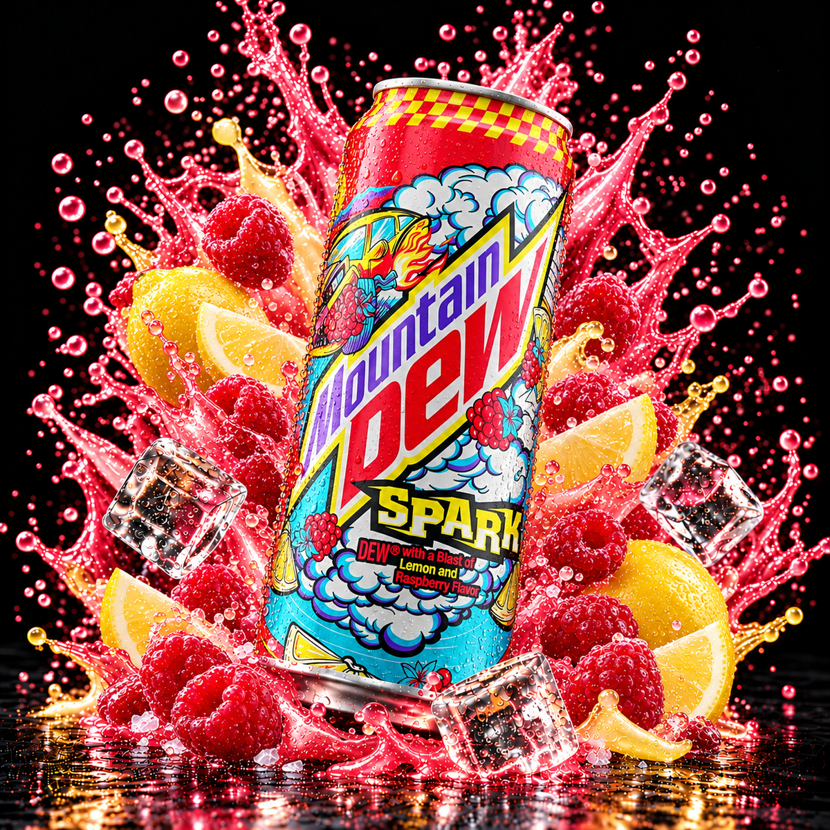 Mountain Dew Spark Raspberry Lemonade (330ml)