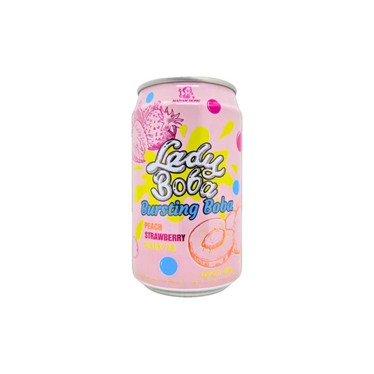 Lady Boba Bubble Tea Peach Strawberry (320ml) - Snackville