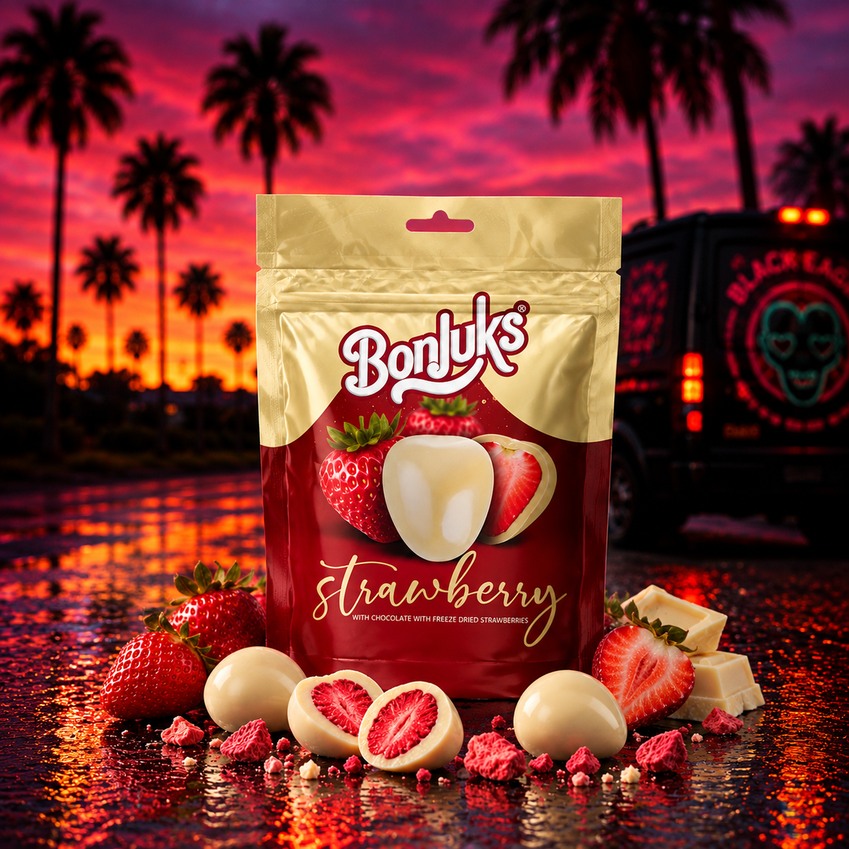 Bonjuks Freeze Dried Strawberry White Chocolate (80g)