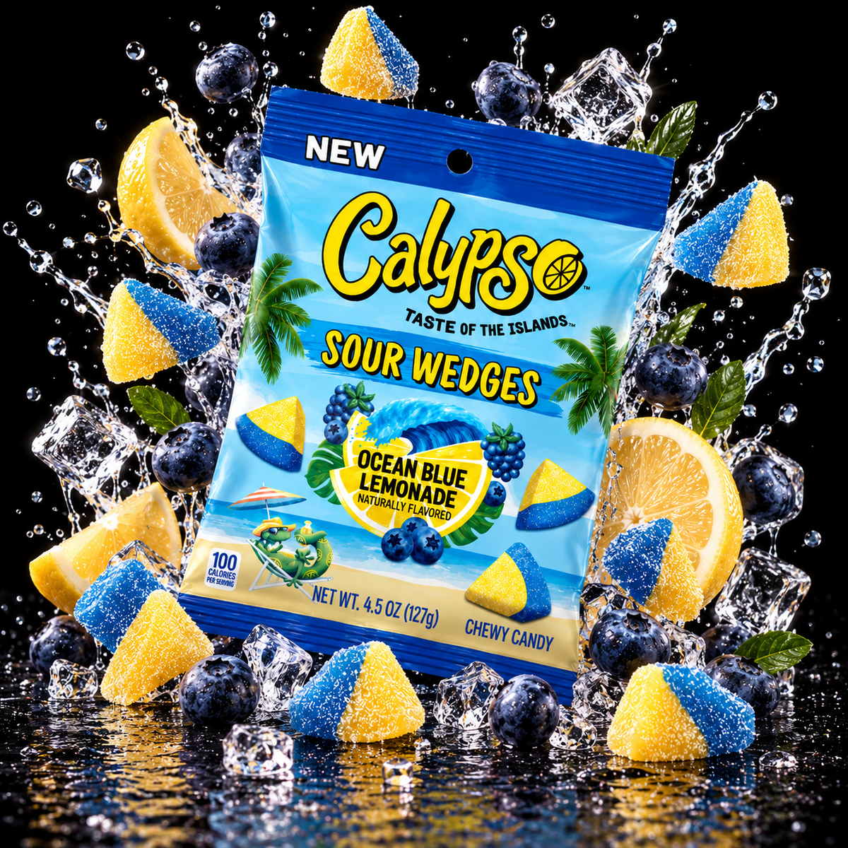 Calypso Sour Wedges - Ocean Blue Lemonade (99g)