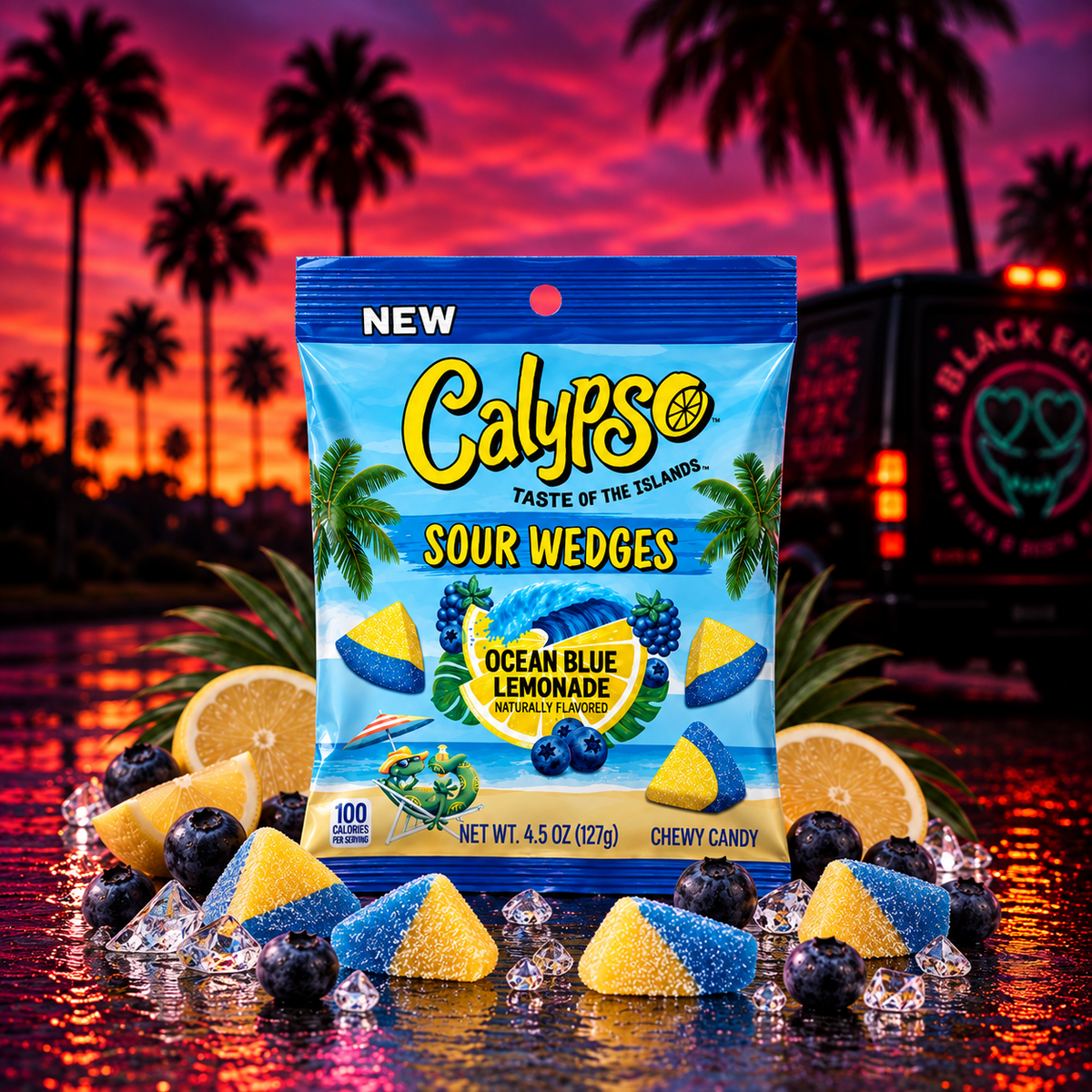 Calypso Sour Wedges - Ocean Blue Lemonade (99g)