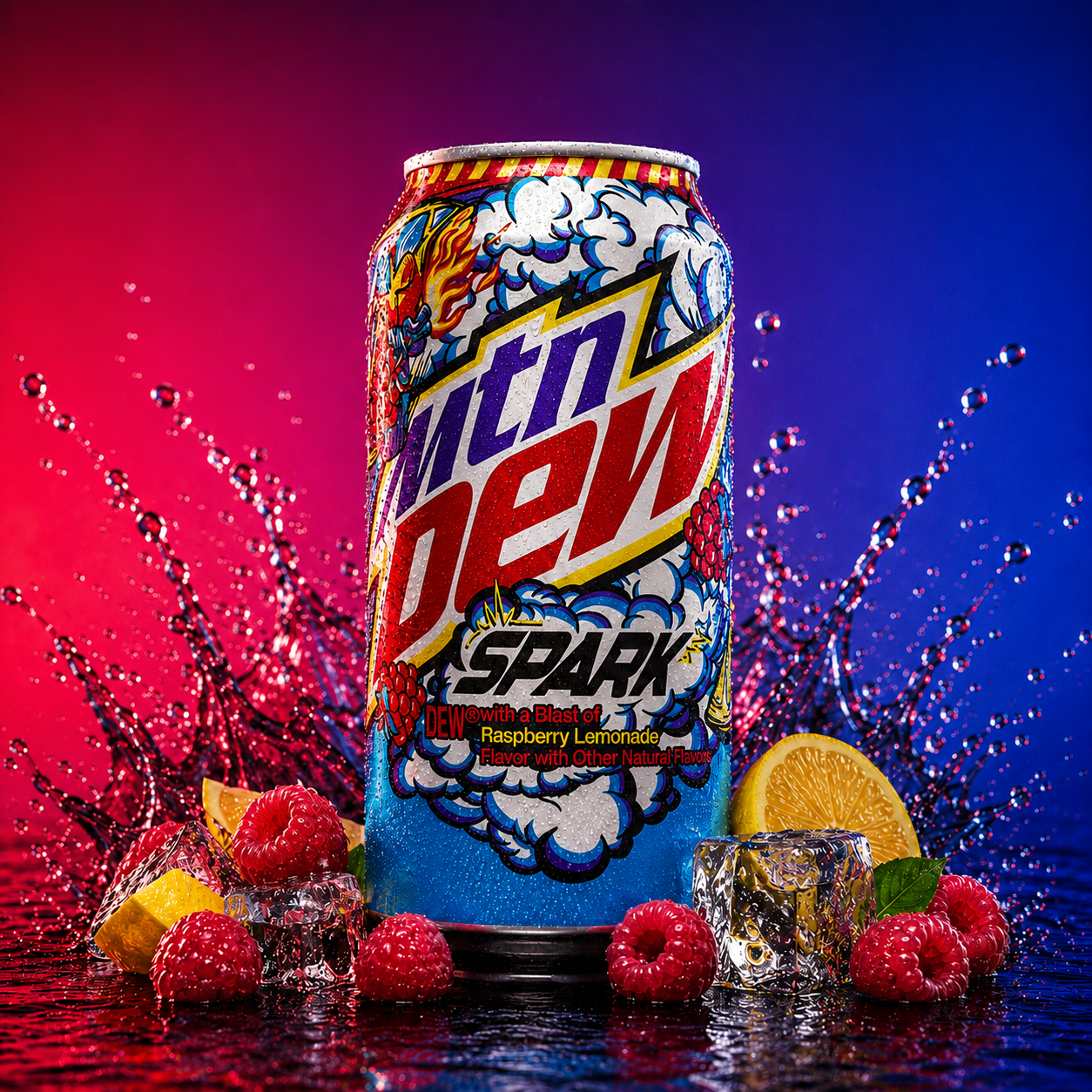 Mountain Dew Spark Raspberry Lemonade (355ml)