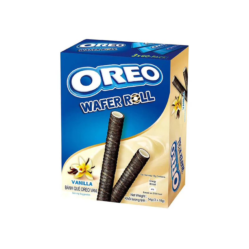 OREO WAFER ROLL VANILLA (54G) - Snackville