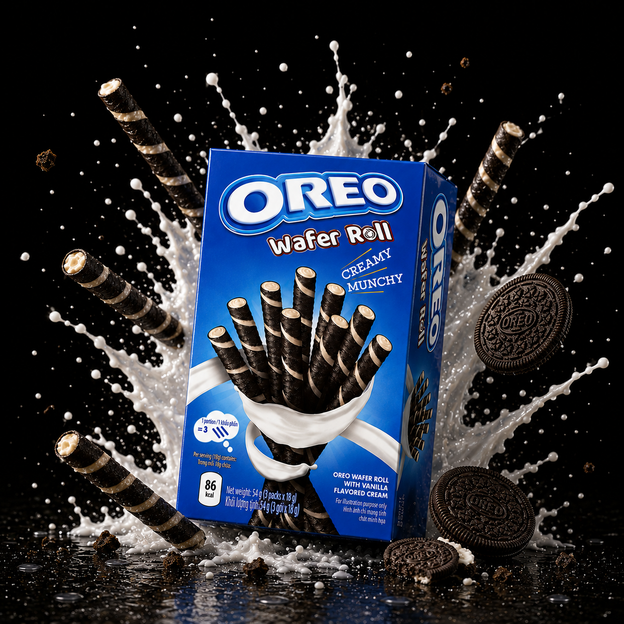 Oreo Wafer Roll Vanilla (54g)