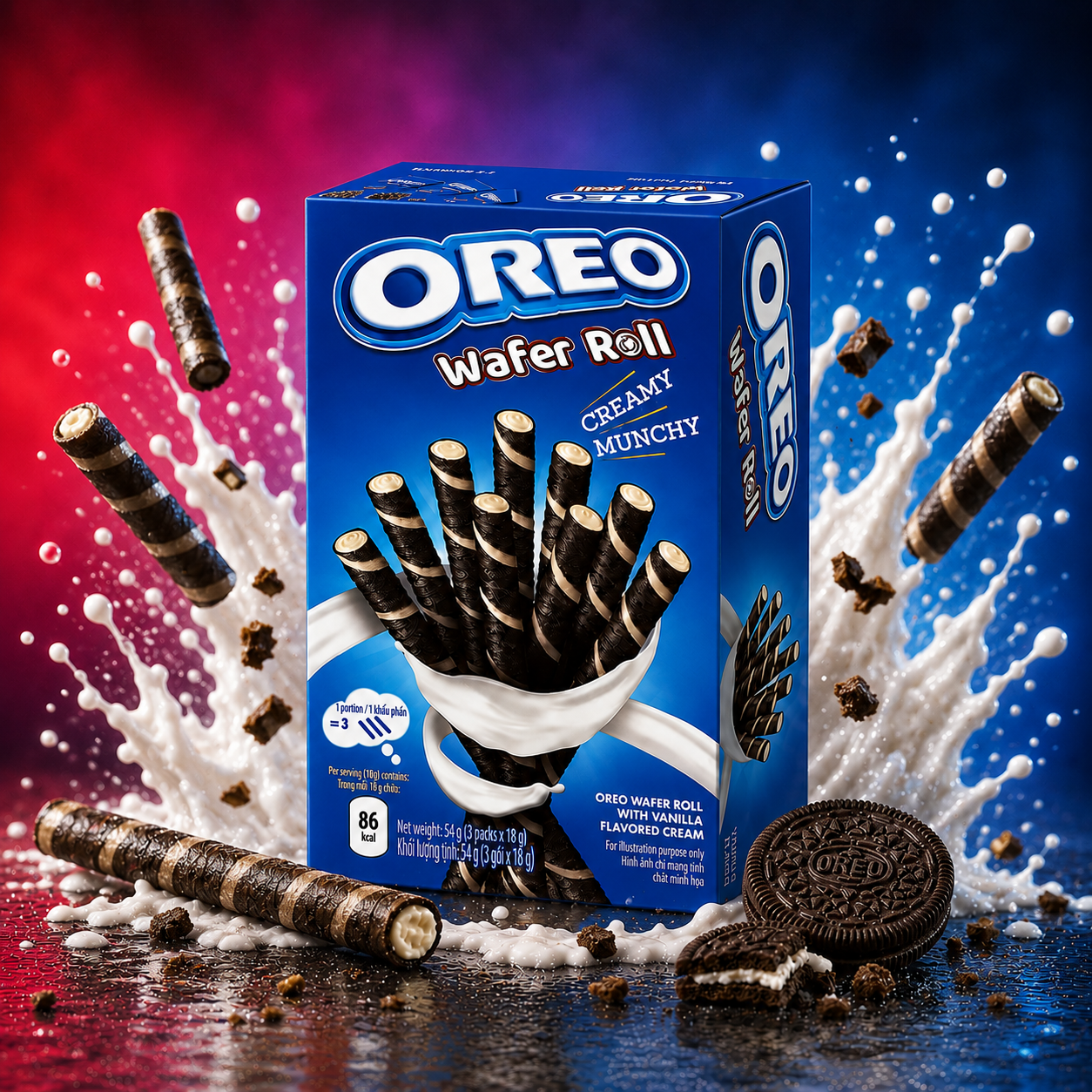 Oreo Wafer Roll Vanilla (54g)