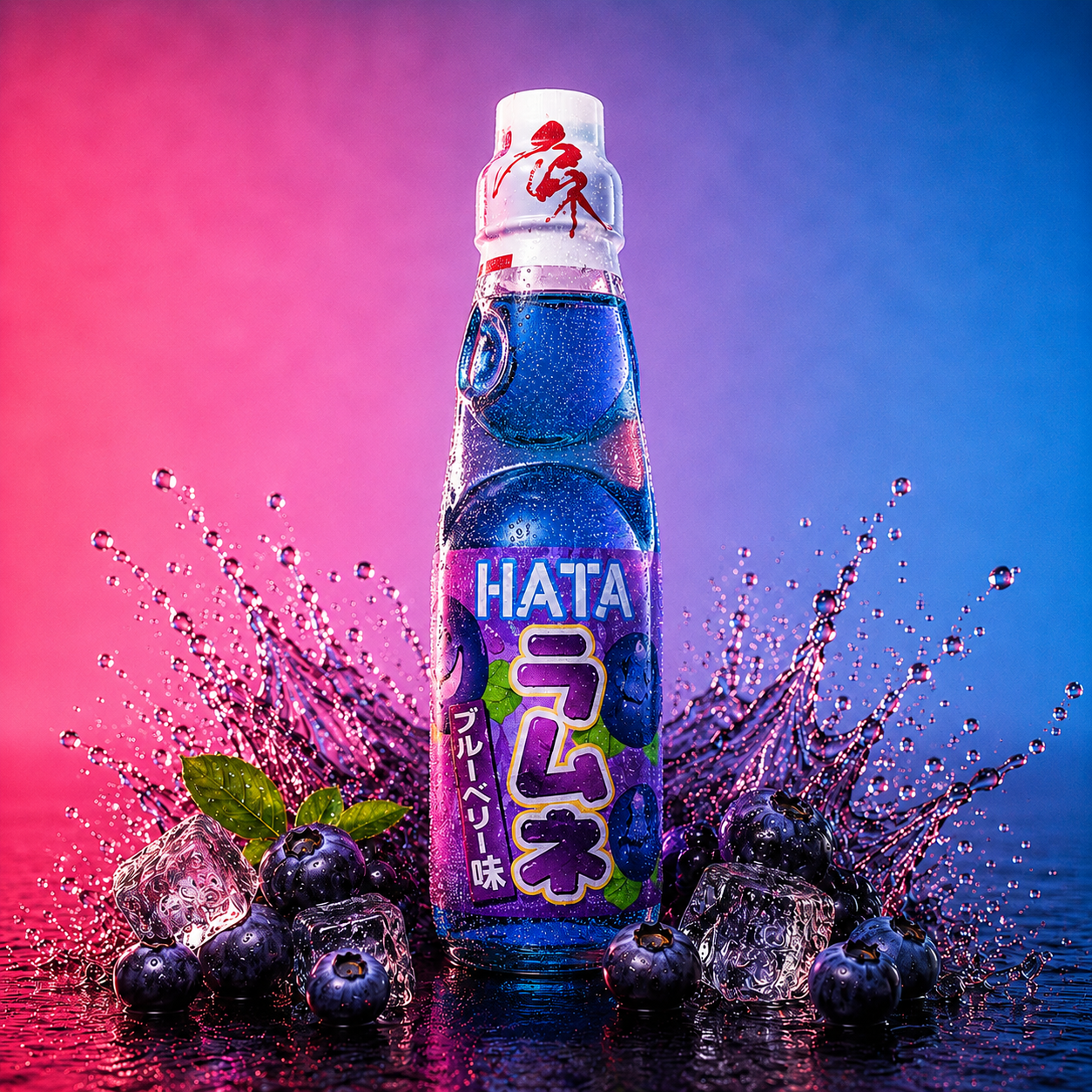 Hata Ramune Blueberry Japan Soda (200ml)